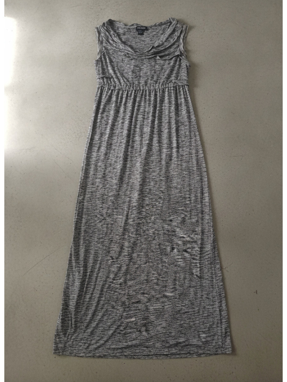 Max Edition Black White Space Dye Maxi Dress Medium Sleeveless Scoop Neck
